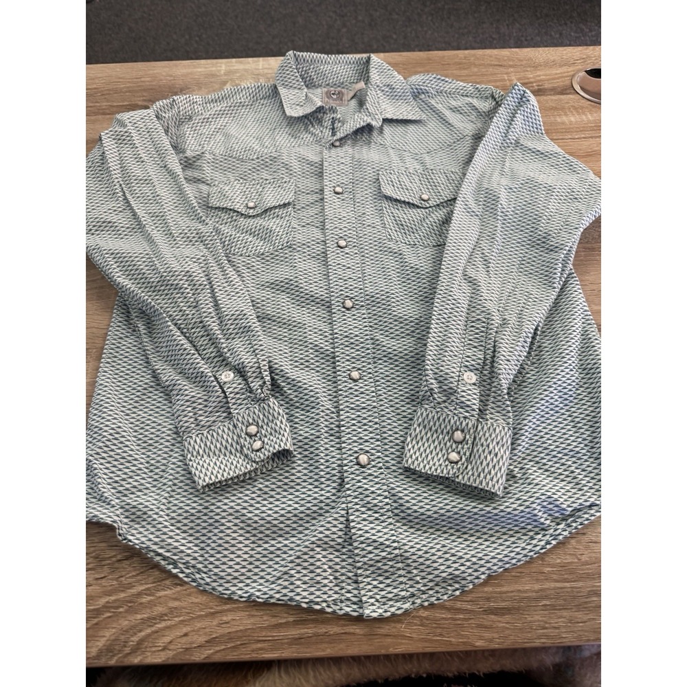 Boys Size Small Cinch Pearl Snap Button Down L/s Shirt Western 0079